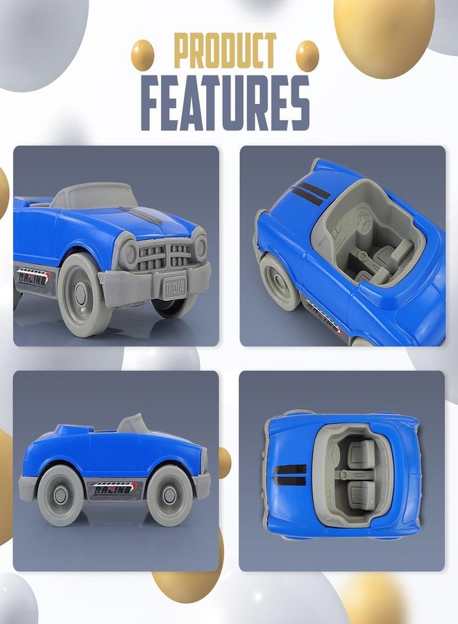 NHR Dinky Plastic Toy Car Pull & Push Vehicle Racing Toy Cars Play Set Toddlers Car Toys Pullback Mini Cars Toys for Kids up to 3 Years (Blue) - Image 4